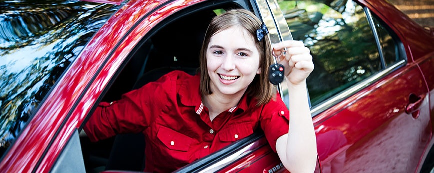 female teen driver